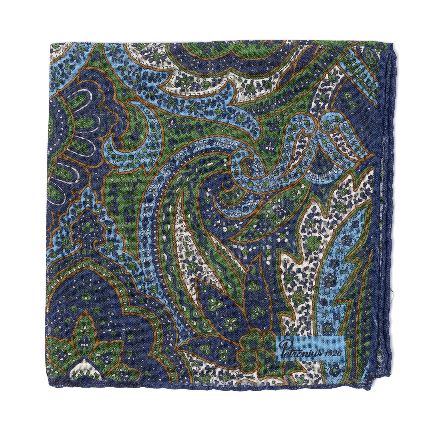 "Pocket Square "Vintage 70" made of Wool & Silk - hand-rolled
